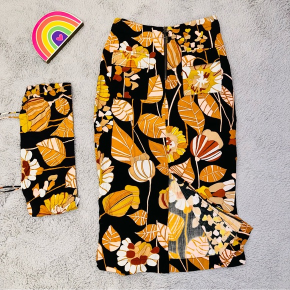 Free People Bali orange sunshine crop top skirt set - Picture 5 of 16